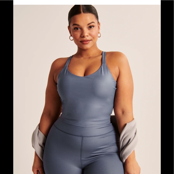 ABERCROMBIE Sheen V-Neck Racerback Tank NWT - Picture 2 of 10